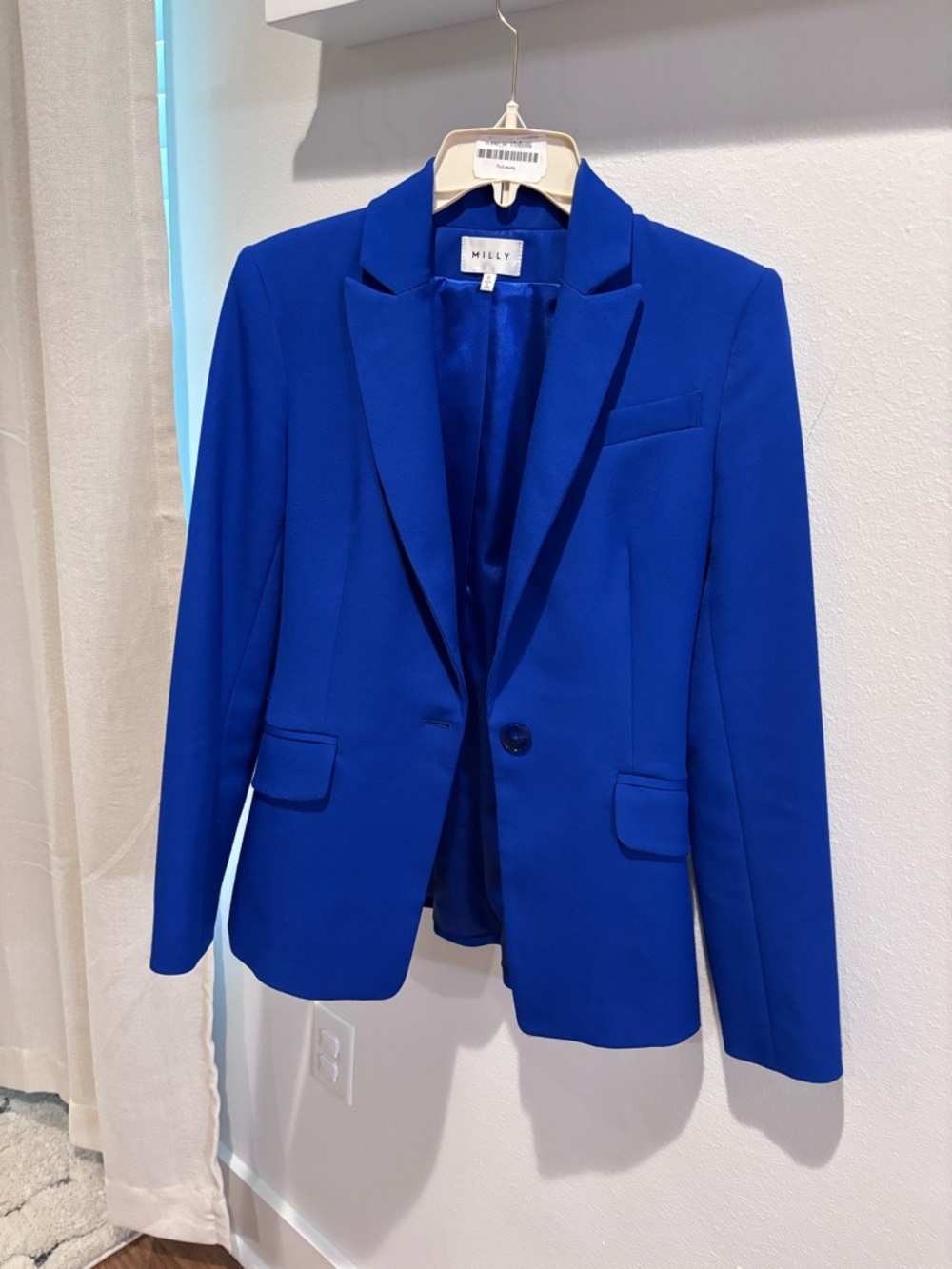 Milly Cobalt Blue Single-Button Tailored Blazer